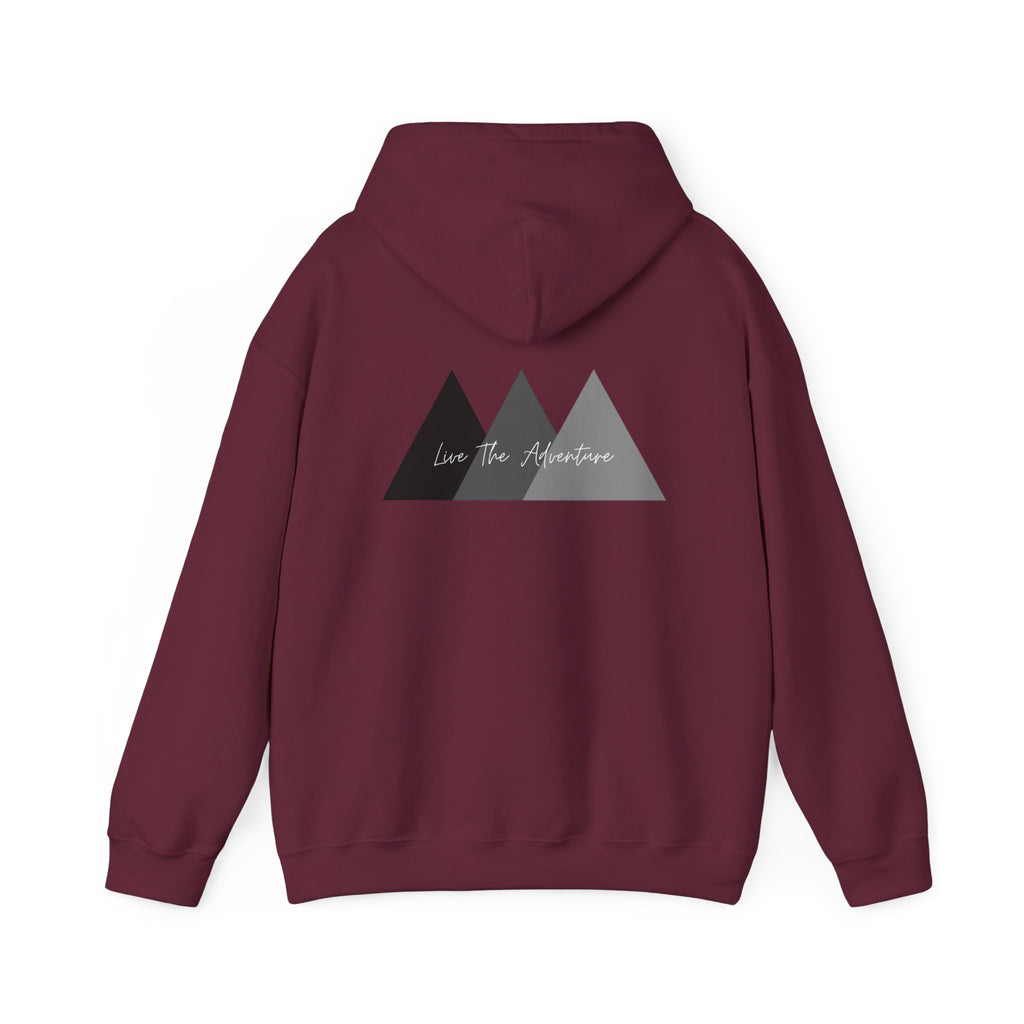 Adventure Logo Hoodie — "norvix" Minimal Mountain Graphic