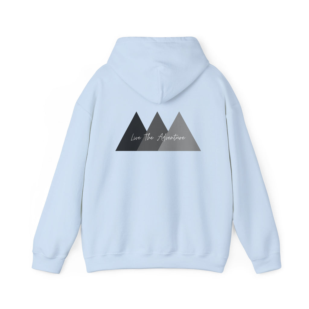 Adventure Logo Hoodie — "norvix" Minimal Mountain Graphic