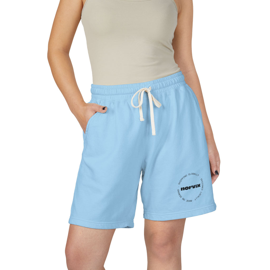 norvix- Lightweight Garment-Dyed Fleece Sweat Shorts — Minimal 'ROFVXR' Logo