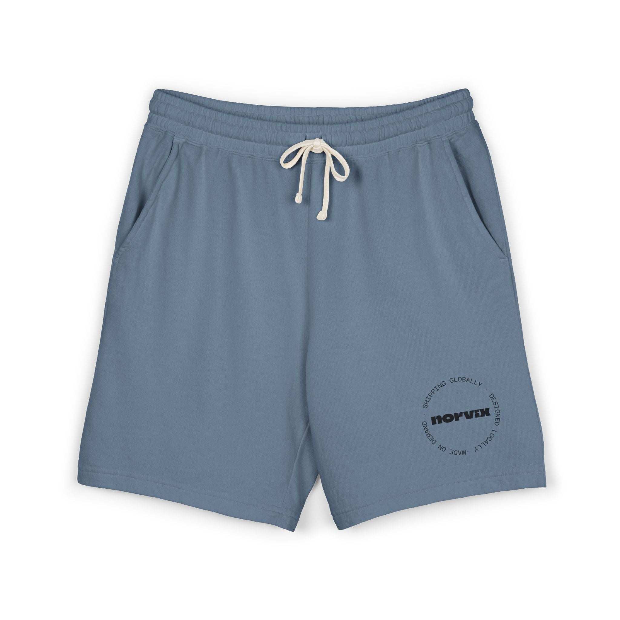 norvix- Lightweight Garment-Dyed Fleece Sweat Shorts — Minimal 'ROFVXR' Logo
