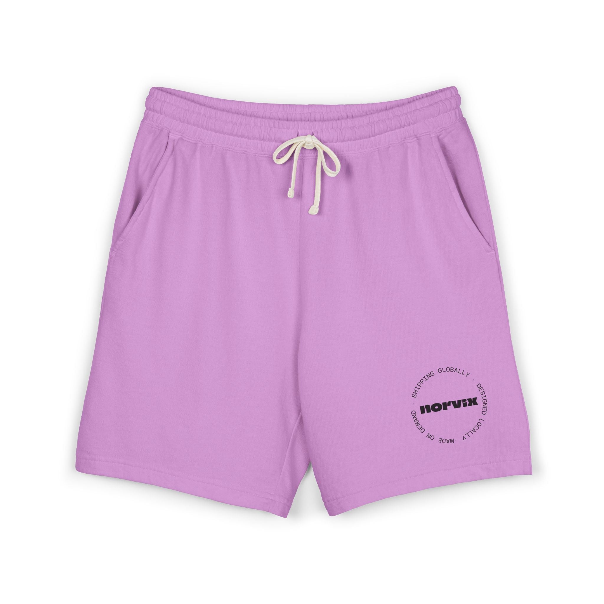 norvix- Lightweight Garment-Dyed Fleece Sweat Shorts — Minimal 'ROFVXR' Logo