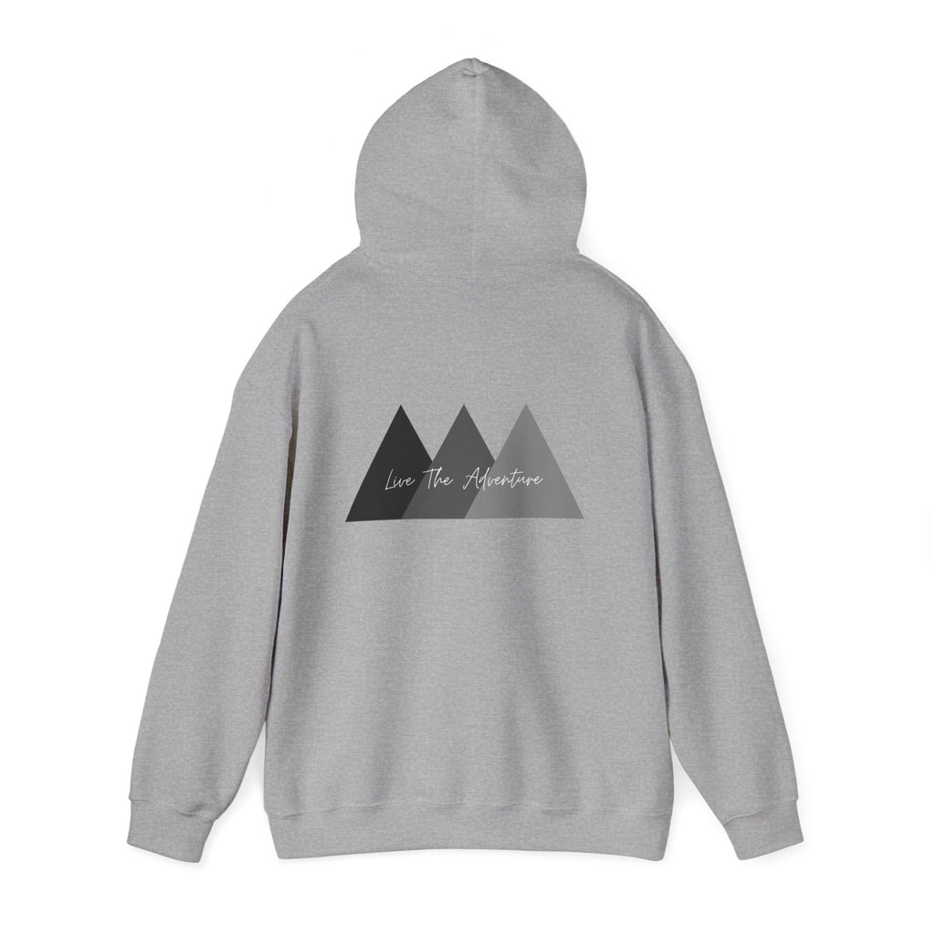 Adventure Logo Hoodie — "norvix" Minimal Mountain Graphic