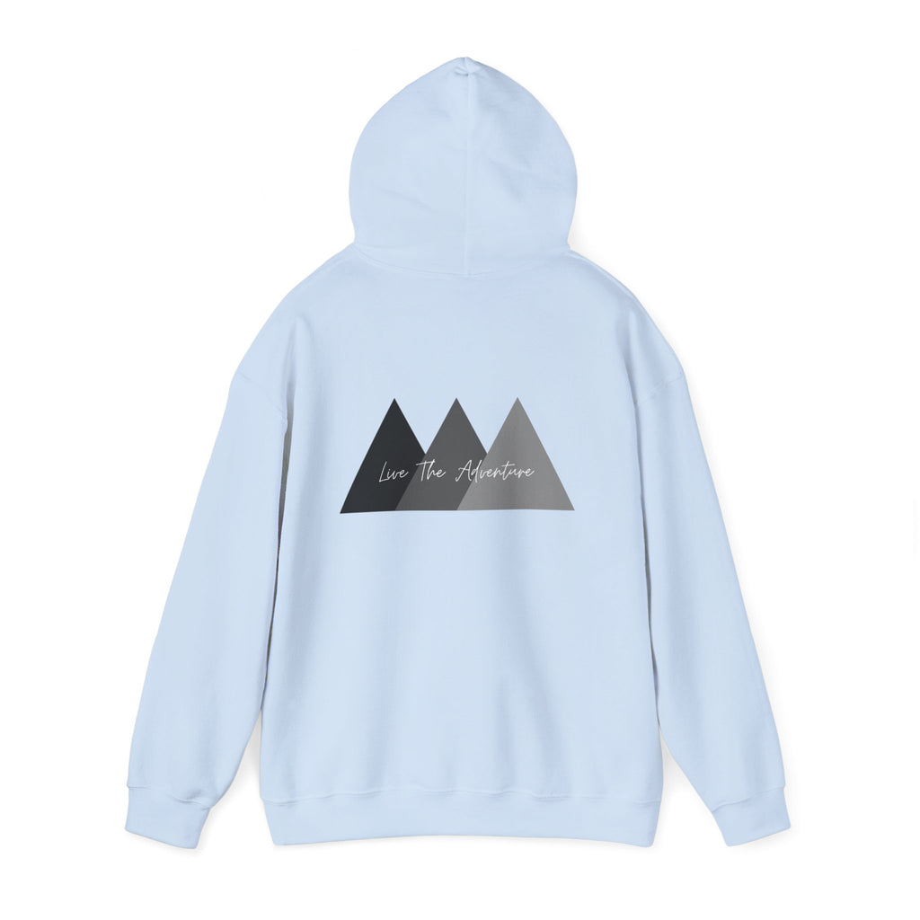 Adventure Logo Hoodie — "norvix" Minimal Mountain Graphic