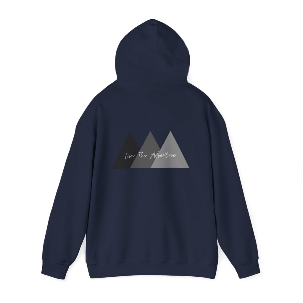 Adventure Logo Hoodie — "norvix" Minimal Mountain Graphic