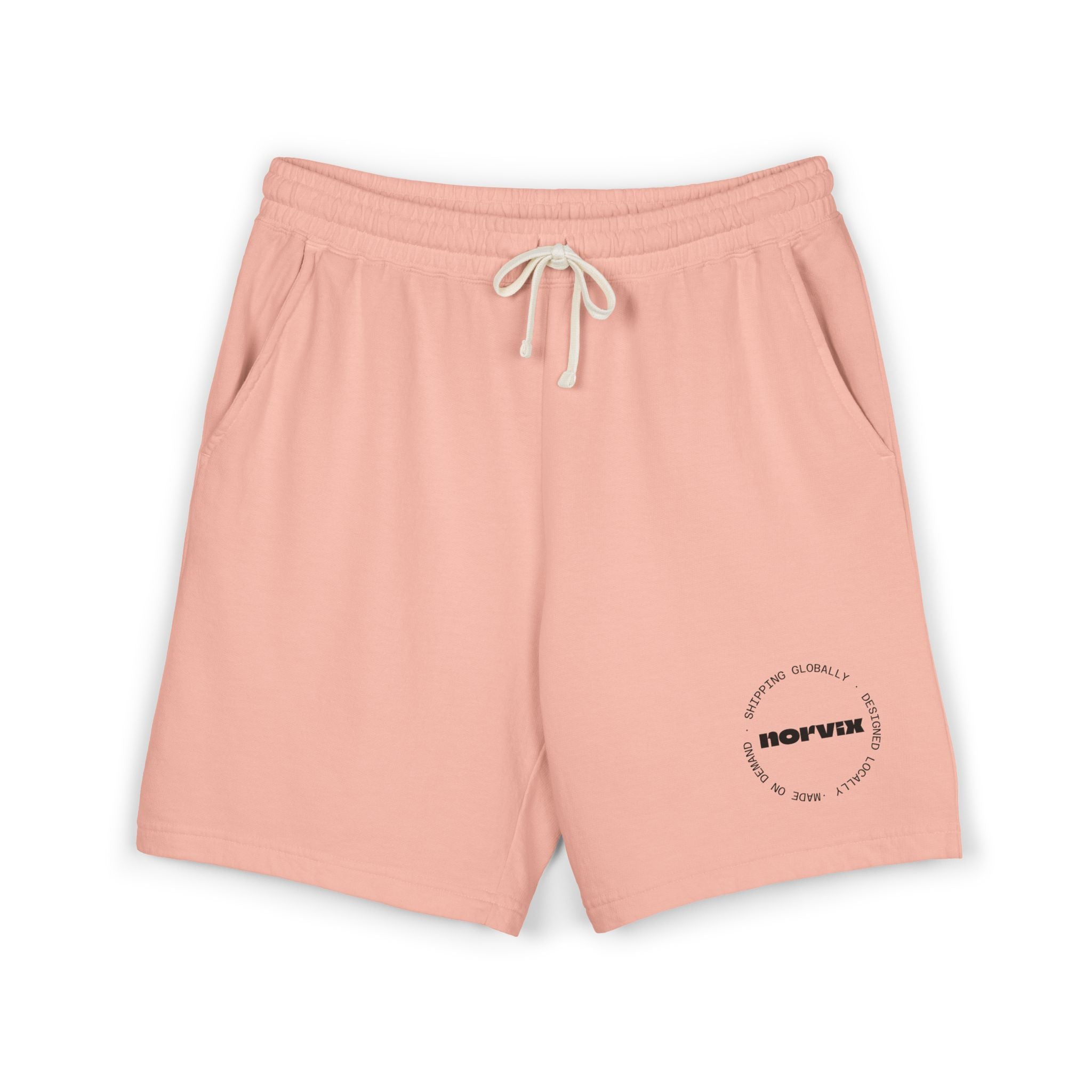 norvix- Lightweight Garment-Dyed Fleece Sweat Shorts — Minimal 'ROFVXR' Logo