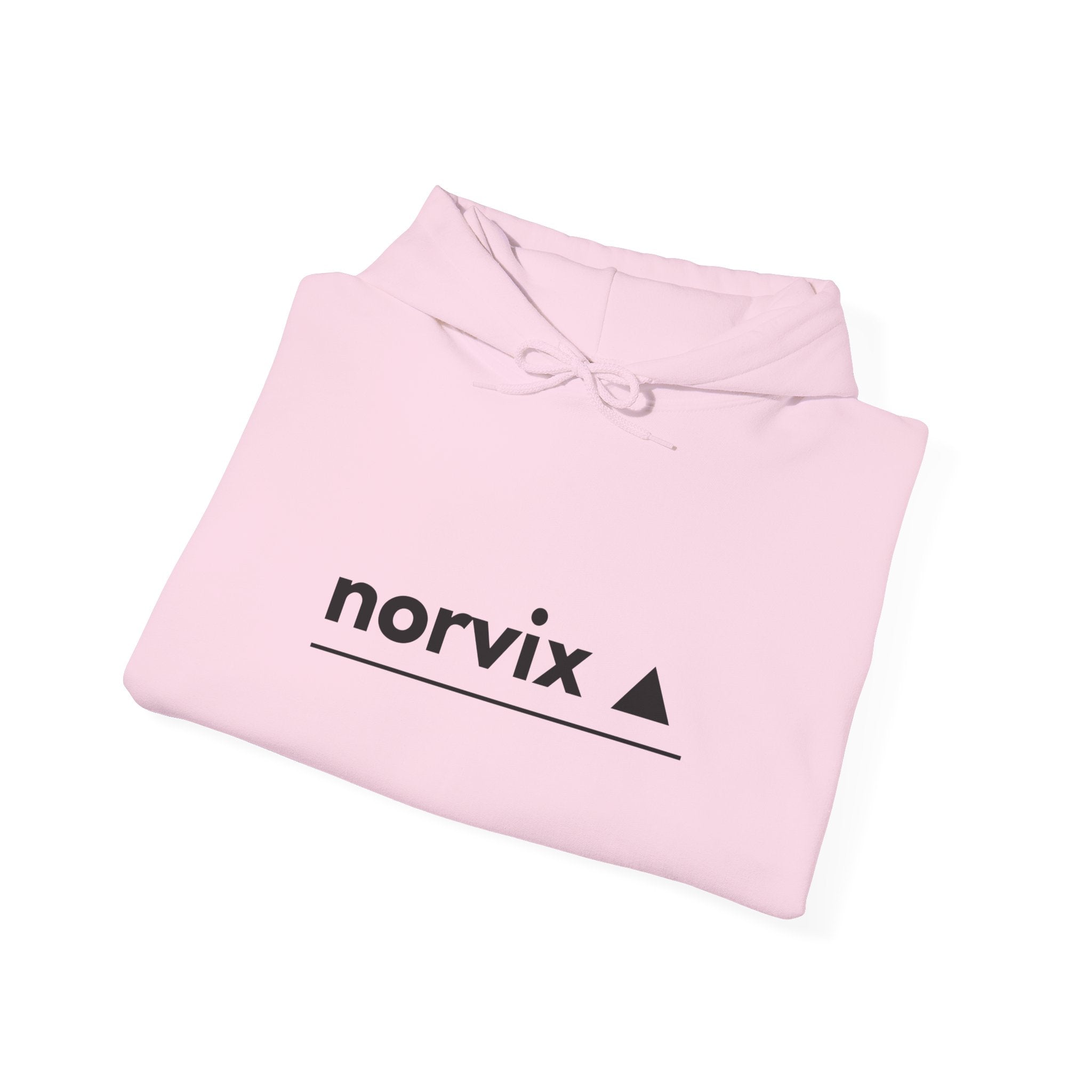 Adventure Logo Hoodie — "norvix" Minimal Mountain Graphic