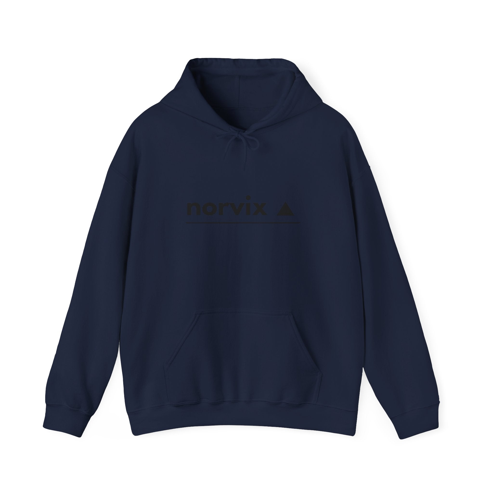 Adventure Logo Hoodie — "norvix" Minimal Mountain Graphic