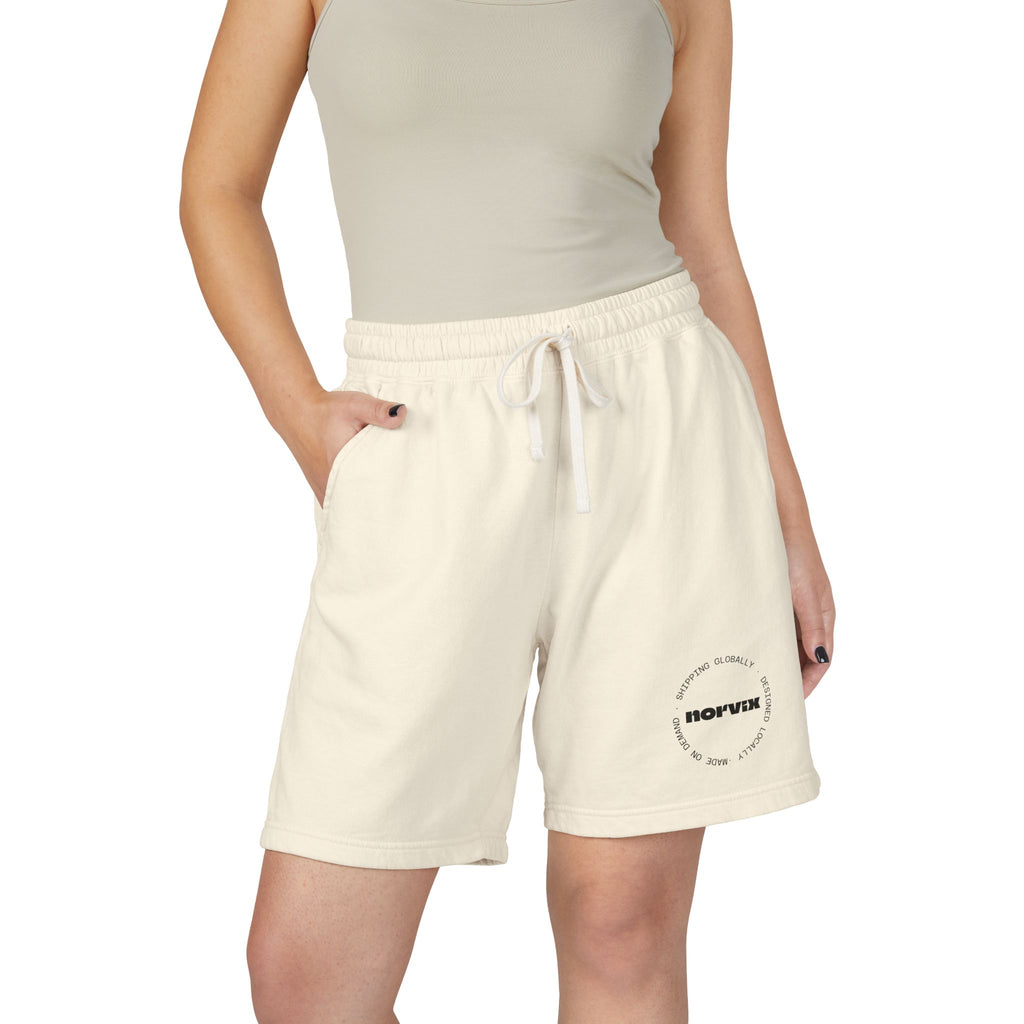 norvix- Lightweight Garment-Dyed Fleece Sweat Shorts — Minimal 'ROFVXR' Logo