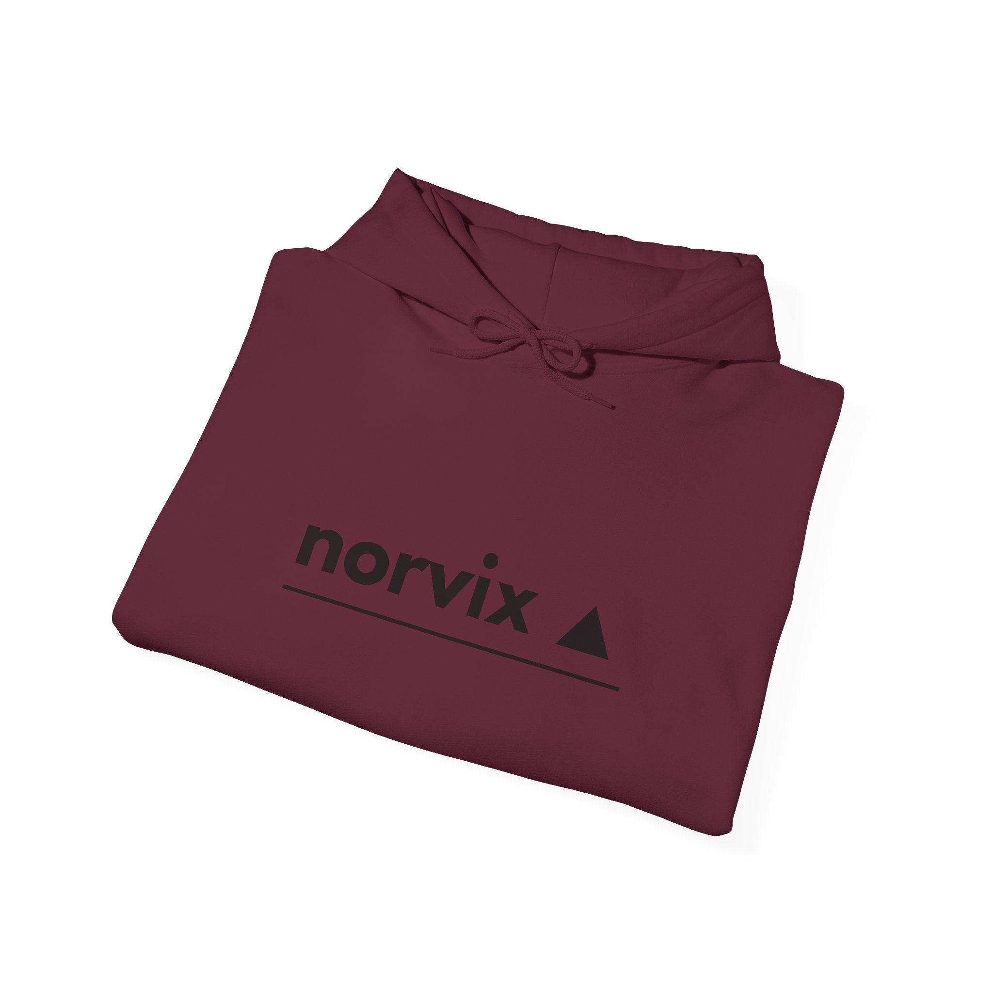 Adventure Logo Hoodie — "norvix" Minimal Mountain Graphic