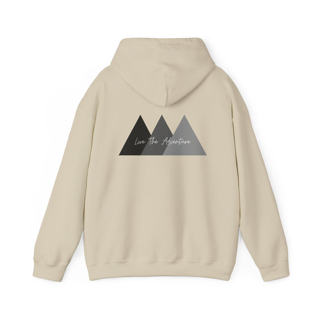 Adventure Logo Hoodie — "norvix" Minimal Mountain Graphic
