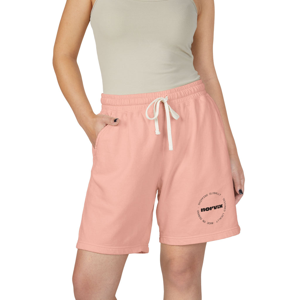 norvix- Lightweight Garment-Dyed Fleece Sweat Shorts — Minimal 'ROFVXR' Logo