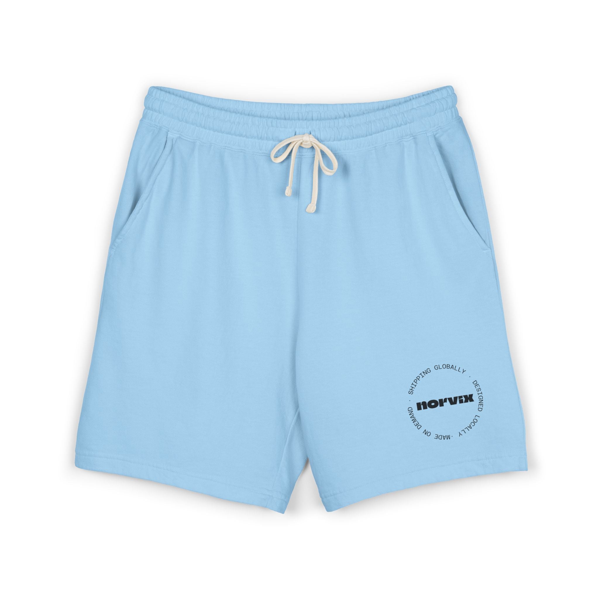 norvix- Lightweight Garment-Dyed Fleece Sweat Shorts — Minimal 'ROFVXR' Logo