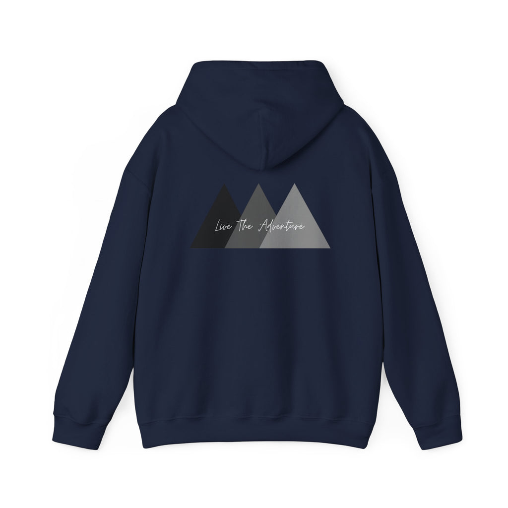 Adventure Logo Hoodie — "norvix" Minimal Mountain Graphic