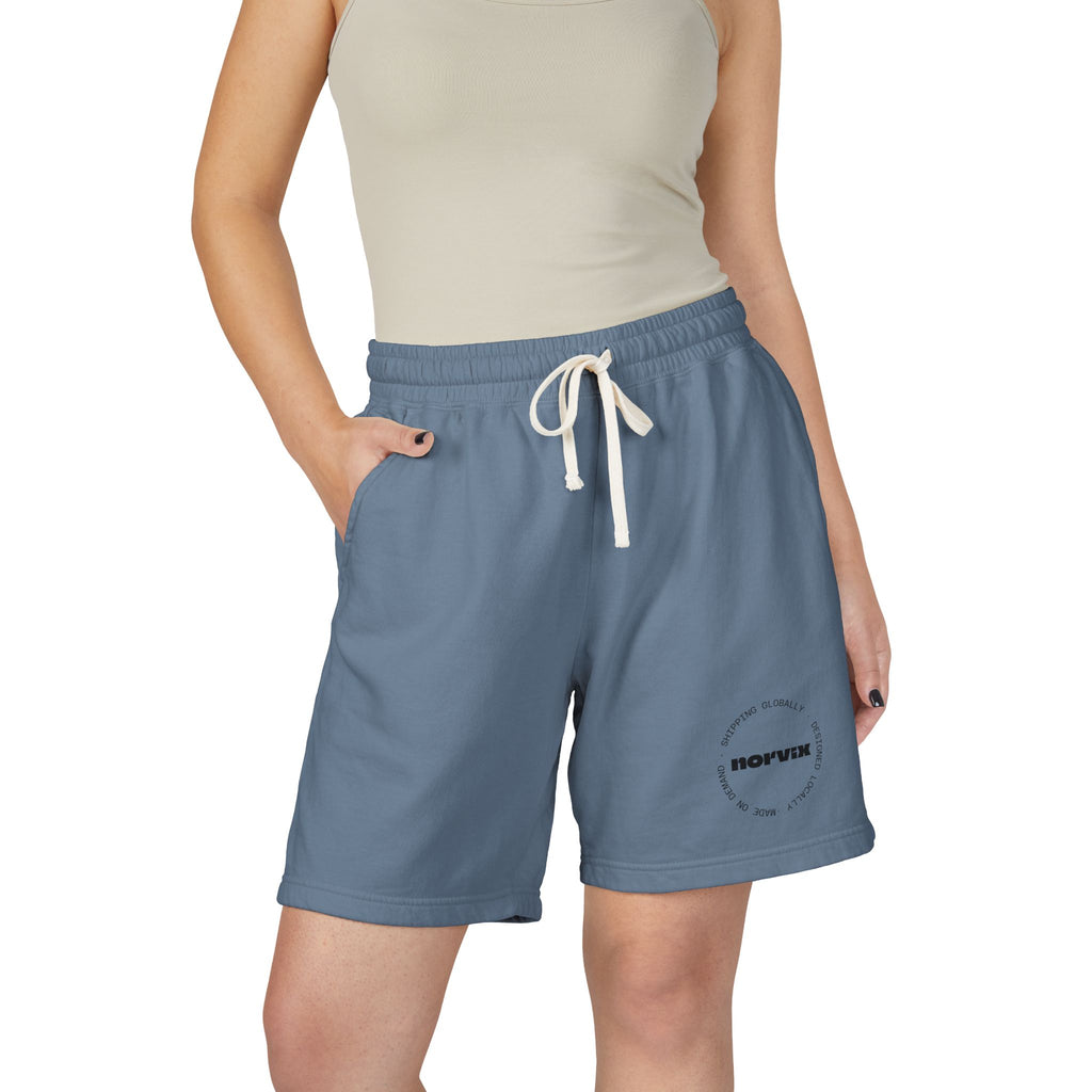 norvix- Lightweight Garment-Dyed Fleece Sweat Shorts — Minimal 'ROFVXR' Logo