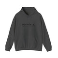 Adventure Logo Hoodie — "norvix" Minimal Mountain Graphic