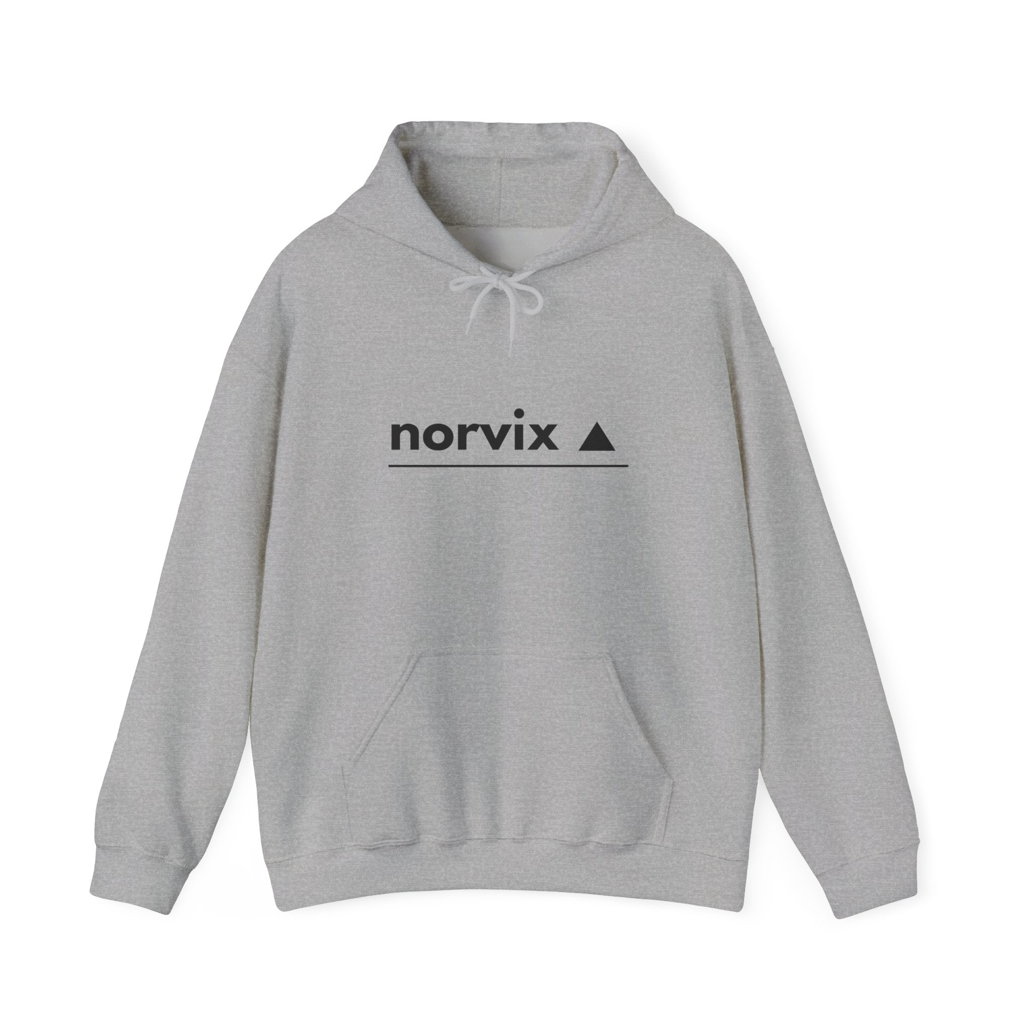 Adventure Logo Hoodie — "norvix" Minimal Mountain Graphic
