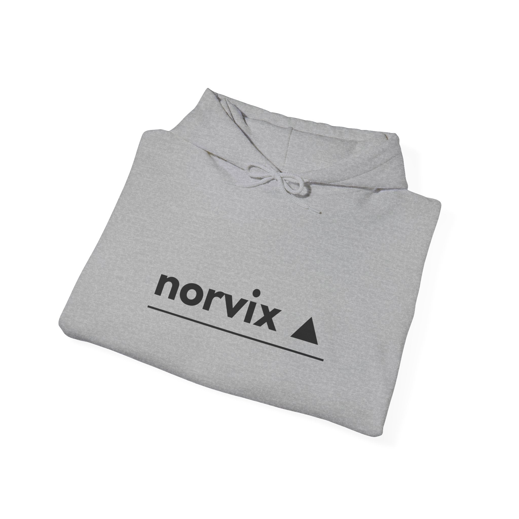 Adventure Logo Hoodie — "norvix" Minimal Mountain Graphic