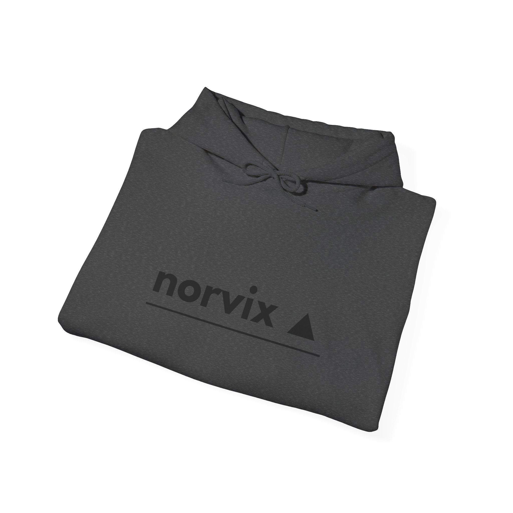 Adventure Logo Hoodie — "norvix" Minimal Mountain Graphic