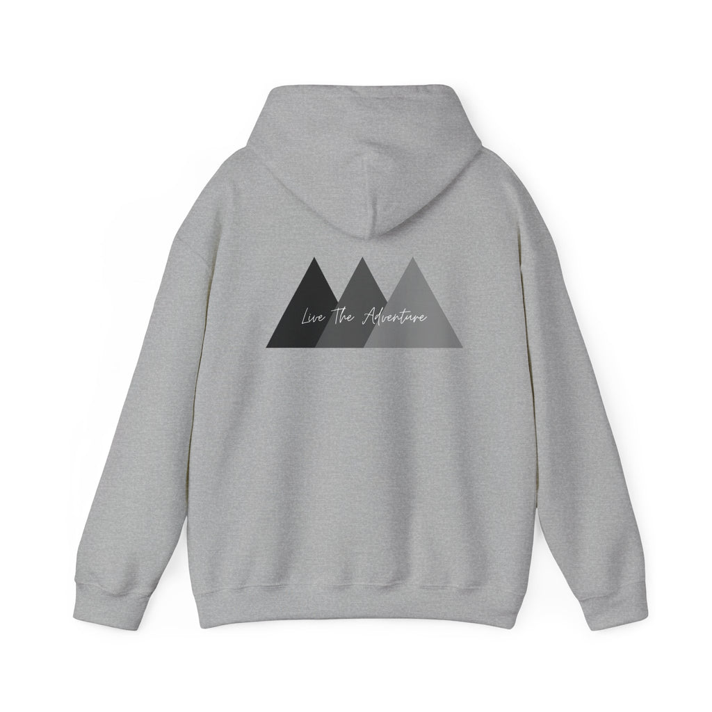 Adventure Logo Hoodie — "norvix" Minimal Mountain Graphic