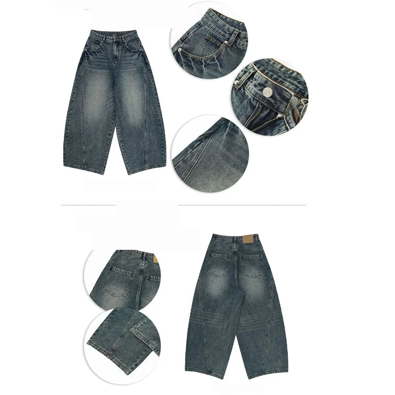 norvix Vintages High Quality Jeans Men Straight Wide Leg Jeans Plus Size Unisex Loose Fit Hip Hop Streetwear Baggy Jeans Men