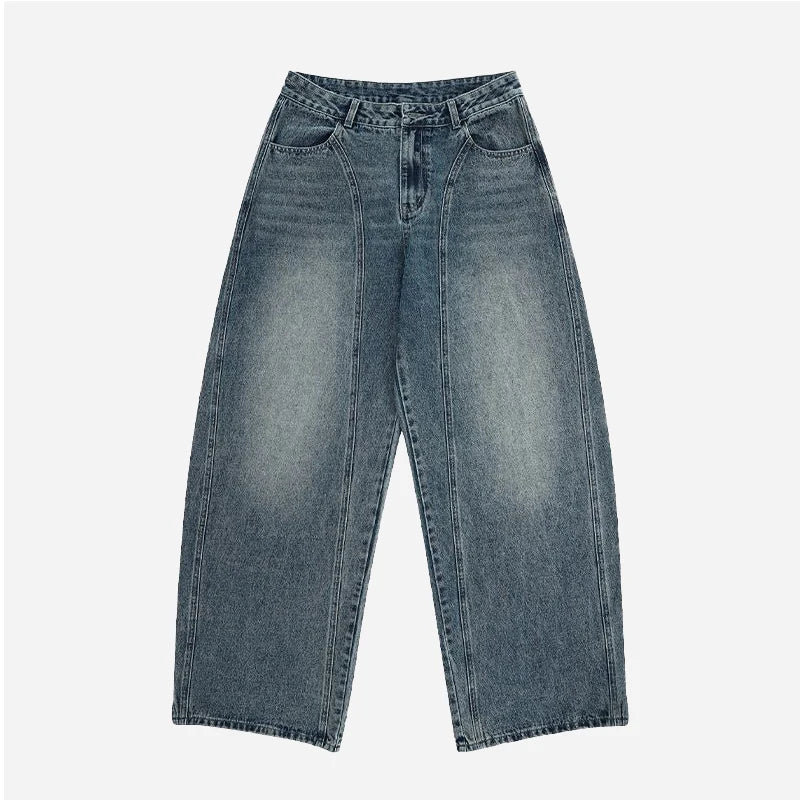 norvix Vintages High Quality Jeans Men Straight Wide Leg Jeans Plus Size Unisex Loose Fit Hip Hop Streetwear Baggy Jeans Men